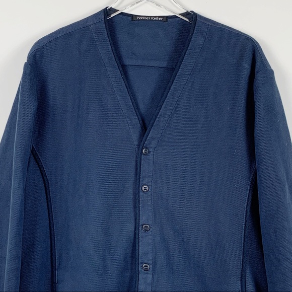 Hannes Roether Navy Cardigan sz XXL - Picture 2 of 9